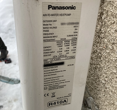 Soojuspumba seadme kontroll defekteerimiseks