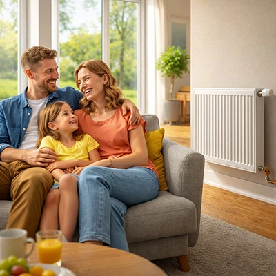 Perekond radiaator ja põrandaküttega